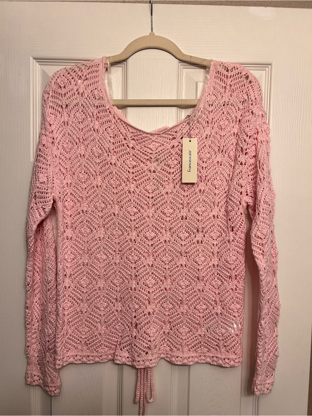 Women  new with tags pink crochet sweater